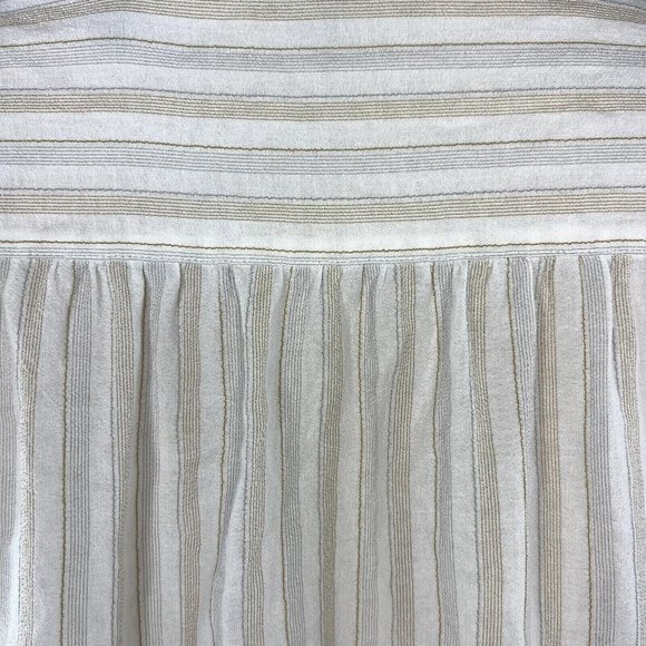 Theory Easy Shirt Size Small Corded Texture Ivory Multi Striped Cuffs Career Top - Picture 12 of 13